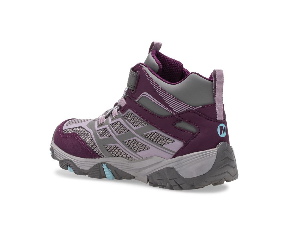 Merrell Hiking Shoes Grey - Moab FST Mid A/C Waterproof - Kids 70GBAJSTW